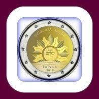 NEU !Lettland Latvia,Lettonie 2 Euro 2019 -"Aufgehende Sonne" Bankfrisch UNC - Latvia