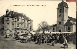 CPA Champagnole Jura, Place De L'Hôtel De Ville, Le Marché - Andere & Zonder Classificatie