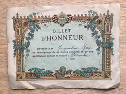 Billet D Honneur - Diploma & School Reports