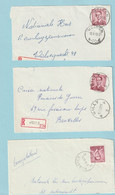 3 Fragmenten 1072 - Boudewijn 8,50fr. Stempels WELLEN - GILLY 3 - HOBOKEN - 1953-1972 Anteojos