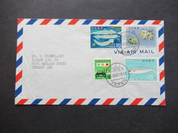 Japan Air Mail Luftpost Oji Tokyo Nach Sohland Spree Motivmarken Fische / Unterwasserwelt - Lettres & Documents