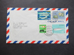 Japan Air Mail Luftpost Oji Tokyo Nach Sohland Spree Motivmarken Fische / Unterwasserwelt - Cartas & Documentos