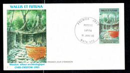 WALLIS & FUTUNA 1985 Mission Ethno-archéologique Enveloppe FDC Poterie MATA-UTU 16 JANV 85 - Other & Unclassified