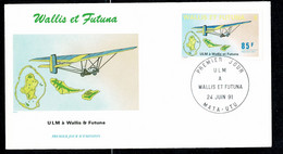 WALLIS & FUTUNA 1991  ULM à Wallis Enveloppe FDC  1er Jour MATA-UTU 224 JUIN 91 - Other & Unclassified