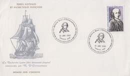 Enveloppe  FDC  1er  Jour   T.A.A.F    Amiral  D' ENTRECASTEAUX    1980 - FDC