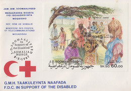 Enveloppe  FDC  1er  Jour   SOMALIE   Bloc  Feuillet   CROIX  ROUGE     Emission  Commune  Avec  La  NORVEGE   1987 - Joint Issues