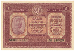 1 LIRA CASSA VENETA DEI PRESTITI OCCUPAZIONE AUSTRIACA 02/01/1918 SUP - Occupazione Austriaca Di Venezia