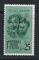 ● Italia C.L.N. 1945  ARONA  N.  11 ** Fratelli Bandiera = NON Certificati  Cat. ? € ️ L. 1572b ️ - Centraal Comité Van Het Nationaal Verzet (CLN)