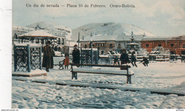 B0LIVIE BOLIVIA UN DIA DE NEVADA PLAZA 10 DE FEBRERO ORURO 1919 TBE - Bolivia
