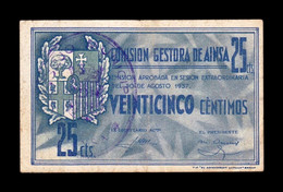 España Billete Local Guerra Civil Ainsa Huesca 25 Céntimos 1937 MBC+ VF+ - Sonstige & Ohne Zuordnung