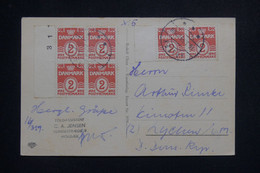 DANEMARK - Affranchissement En Bloc De 4 + Paire De Holbaek Sur Carte Postale En 1959 -  L 132614 - Brieven En Documenten