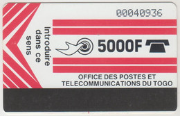 TOGO (Autelca)- Logo 2500 Light Red , CN: Dashed Zero: "Ø", 5000 U , Used - Togo
