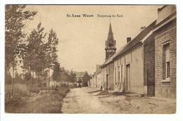 St-Anna Weert   Dorpstraat En Kerk 1927 - Bornem