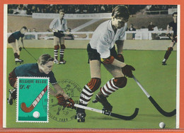 SPORT HOCKEY BELGIQUE CARTE MAXIMUM FDC DE 1970 DE BRUXELLES - Hockey (su Erba)