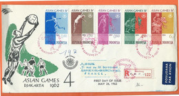 SPORT HOCKEY INDONESIE LETTRE FDC DE 1962 - Hockey (sur Gazon)