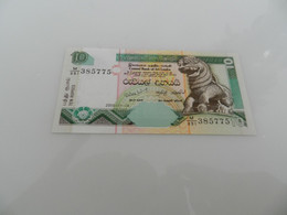 Billets    Sri  Lanka   10  Ten  Rupees     -      Numéros  M 491   385775 - Sri Lanka