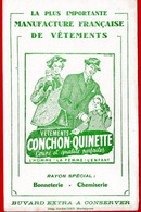 Buvard Conchon-Quinette, Manufacture Française De Vêtements. - Vestiario & Tessile