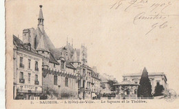 SAUMUR. - L'Hôtel De Ville - Le Square Et Le Théâtre. Cliché RARE - Saumur