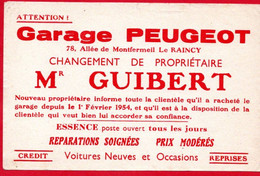 Buvard Garage Peugeot, Mr Guibert, Allée De Montfermeil, Le Raincy. - Automobile