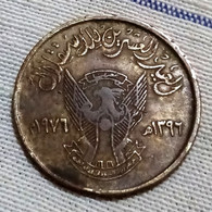 Sudan , Rare 5 Milliemes ,1396 (1976) Commemorative: 20th Anniversary Of Independence  ,gomaa - Soudan