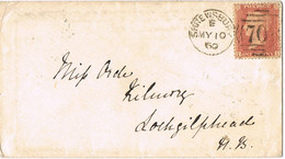 47168. Carta SHREWSBURY (England) 1860 To Lochgilphead. Penny Red, Gride 70 - Covers & Documents