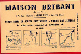 Buvard Maison Brebant, Combustibles, Mazout, à Versailles. Illustration : Le Héron. - Hydrocarbures