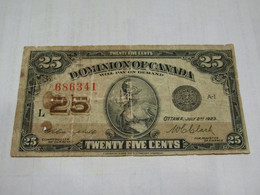 Antiguo Billete Canadiense  Dominion Of Canada 25  - 1146 - Canada