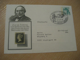 FRANKFURT 1979 Telephone Phone Cancel Rowland Hill One Penny Black Centenary Stamp On Stamp Postal Stationery GERMANY - Rowland Hill