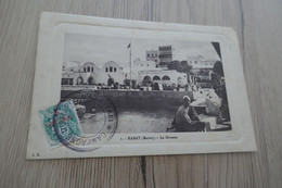 Sur CPA Rabat La Douane  Cachet Bleu Campagne Du Maroc 1907/1911 Sur TP Surchargé - Storia Postale