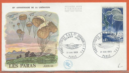 SPORT PARACHUTE PLANEUR FRANCE LETTRE FDC DE 1969 - Parachutespringen
