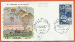 SPORT PARACHUTE PLANEUR FRANCE LETTRE FDC DE 1969 - Fallschirmspringen