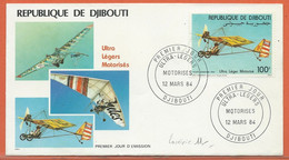 SPORT PARACHUTE PLANEUR DJIBOUTI 3 LETTRES FDC DE 1984 - Paracadutismo