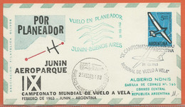 SPORT PARACHUTE PLANEUR ARGENTINE LETTRE FDC DE 1963 - Fallschirmspringen