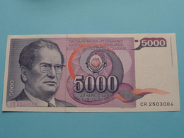 5000 Dinara ( CR2503004 ) Jugoslavije - 1/5/1985 ( For Grade See SCANS ) UNC ! - Yougoslavie