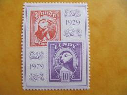 Timbre Sur Timbre Macareux Polaire Lundy Monnaie Puffin  Poste Privée Private Post - Pinguïns & Vetganzen