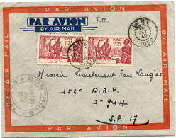 TOGO LETTRE PAR AVION CENSUREE DEPART LOME 26 FEV 40 TOGO POUR LE SECTEUR POSTAL 17 - Cartas & Documentos