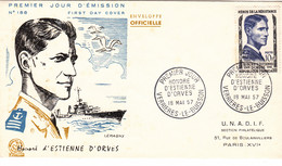 Militaria - Honoré D'Estienne D'Orves - Officier De Marine - Résistance - Enveloppe Premier Jour - 1957 - War 1939-45