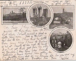 LINCOLN Cathedral Roman Arch Stomebow 24.8..1898 ? Posted Kleinformat Small Postcard Very Good Condition - Lincoln
