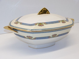 *BELLE ANCIENNE SOUPIERE PORCELAINE LIMOGES JB France (JEAN BOYER) Dorures  E - Limoges (FRA)