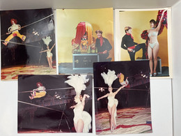 Cirque - Clown & Acrobate - Lot De 5 Photos Claudio ZAVATTA - Circus - Personalidades Famosas