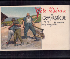 Schweiz Ganzsache - Offizielle Festpostkarte : Lausanne 1909 Fete De Gymnastique - Ohne Zuordnung