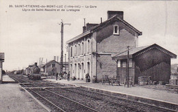 Cpa -44- St Etienne De Mont Luc -animée- La Gare ( Avec Train ) - Ligne St Nazaire Et Bretagne -edi Chapeau. N°39 - Saint Etienne De Montluc