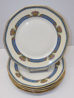 *6 ASSIETTES PLATES PORCELAINE LIMOGES JB France (JEAN BOYER) Dorures  E - Limoges (FRA)