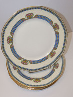 *6 ASSIETTES PLATES PORCELAINE LIMOGES JB France (JEAN BOYER) Dorures  E - Limoges (FRA)