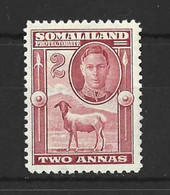 SOMALILAND Pro....KING GEORGE VI...(1936-52..)...." 1942..".....2as......SG107........MH...... - Somalilandia (Protectorado ...-1959)