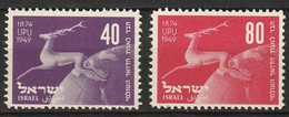 ISRAEL 1950 ** UPU Yvert 27-28 MNH **, Scott 31-32, Mi. 28-29 - Ongebruikt (zonder Tabs)