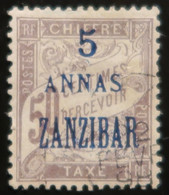 LP3844/69 - 1897 - COLONIES FRANÇAISES - ZANZIBAR - TIMBRE TAXE - N°5 ☉ - Oblitérés