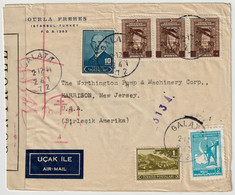 TURKEY / TURQUIE - 1944 (2 December) Cover To The USA - French Levant Censor Marks In Transit (Beirut/Beyrouth) - Cartas & Documentos