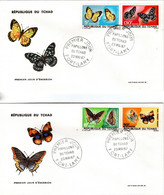CHAD,  2 FDC,  Butterflies     /     TCHAD, 2 Lettres De Première Jour,  Papillons,  1967 - Mariposas
