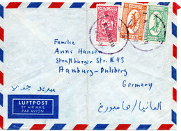 61507 - Saudi-Arabien - 1959 - 4G Luftpost MiF A LpBf JEDDAH -> Westdeutschland, Senkr Mittelbug - Saoedi-Arabië